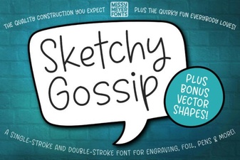 Design Projects Using Sketchy Gossip Font
